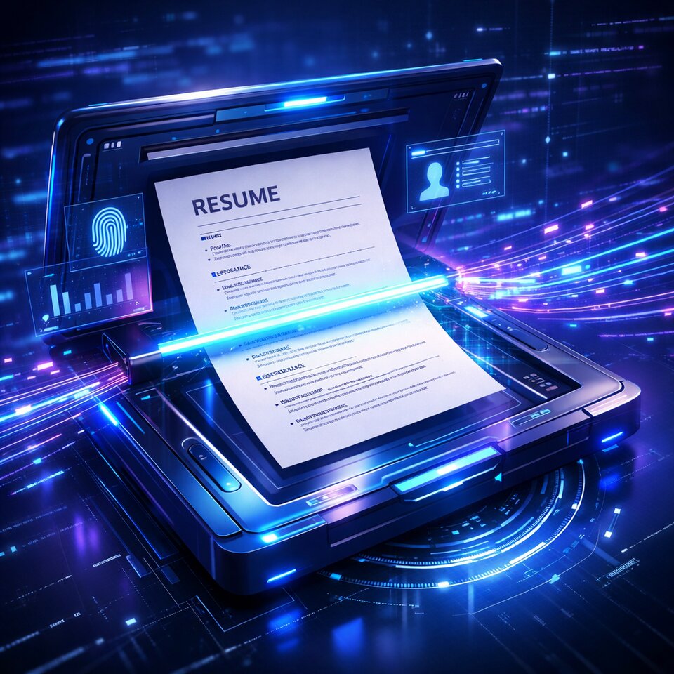 AI ATS scanner analyzing a resume for keyword and format compatibility